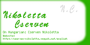 nikoletta cserven business card